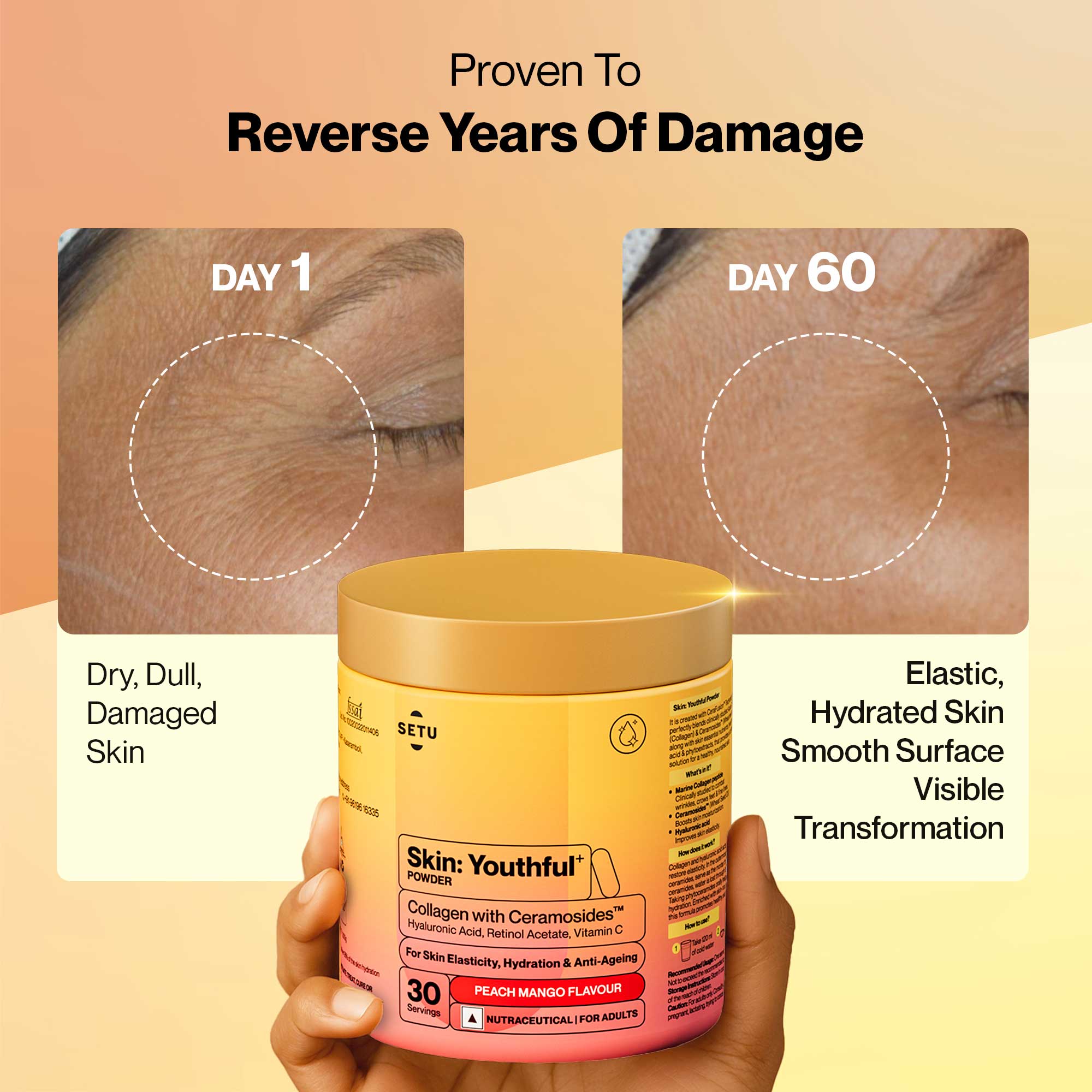 Skin Youthful: Marine Collagen with AQUACOL (Delicious Peach Mango