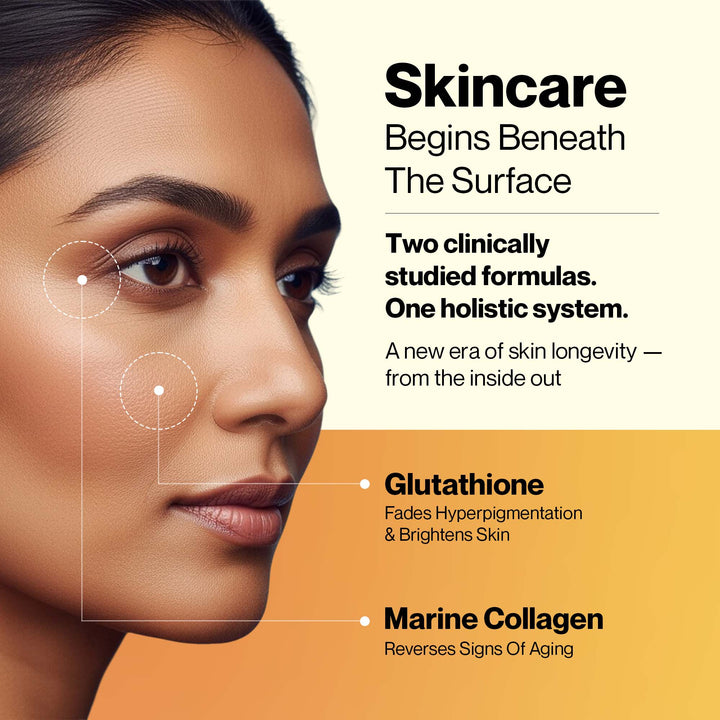 Radiant Skin Glow Combo – Glutathione & Marine Collagen for Bright, Younger-Looking Skin - Setu Nutrition