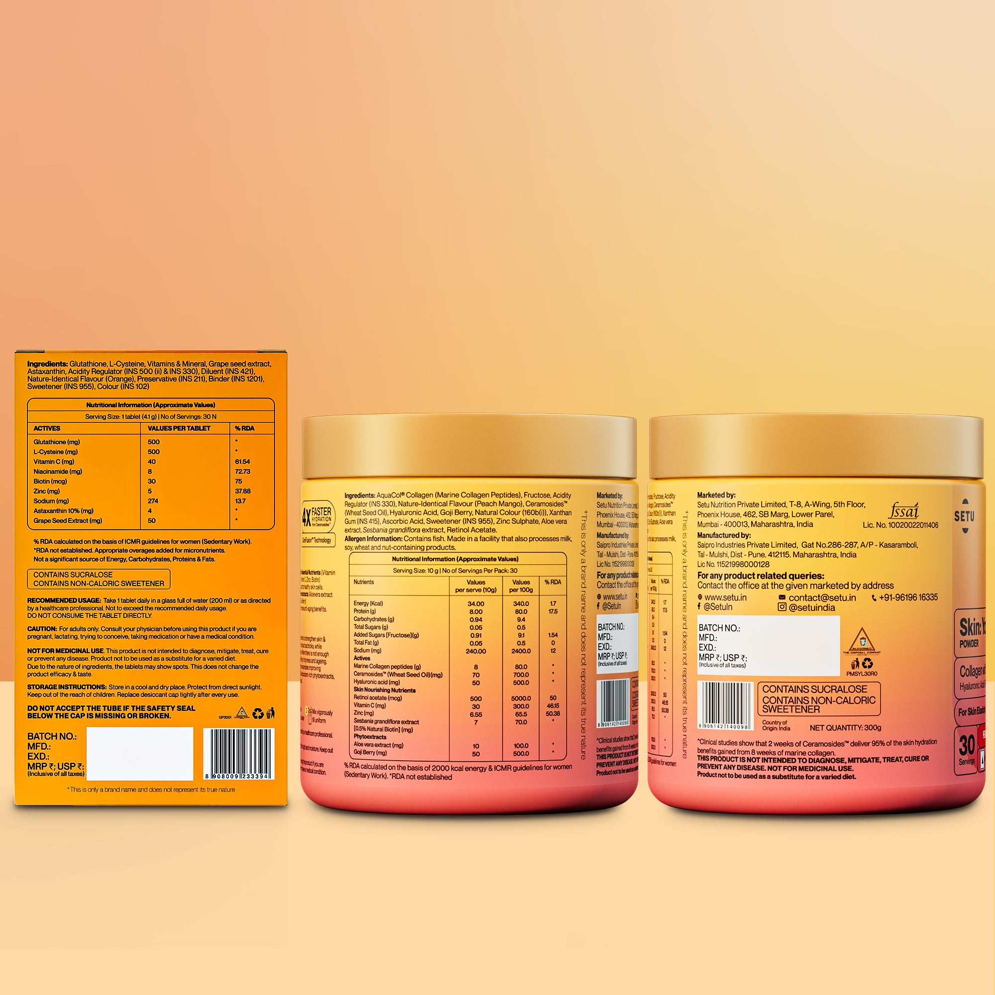 Marine Collagen and Glutathione Supplement Combo - Radiant Skin Combo