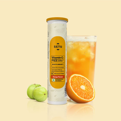 🎁 Vitamin C Fizz Tablets – Immunity, Skin & Antioxidant Support - 15 Servings - Setu Nutrition
