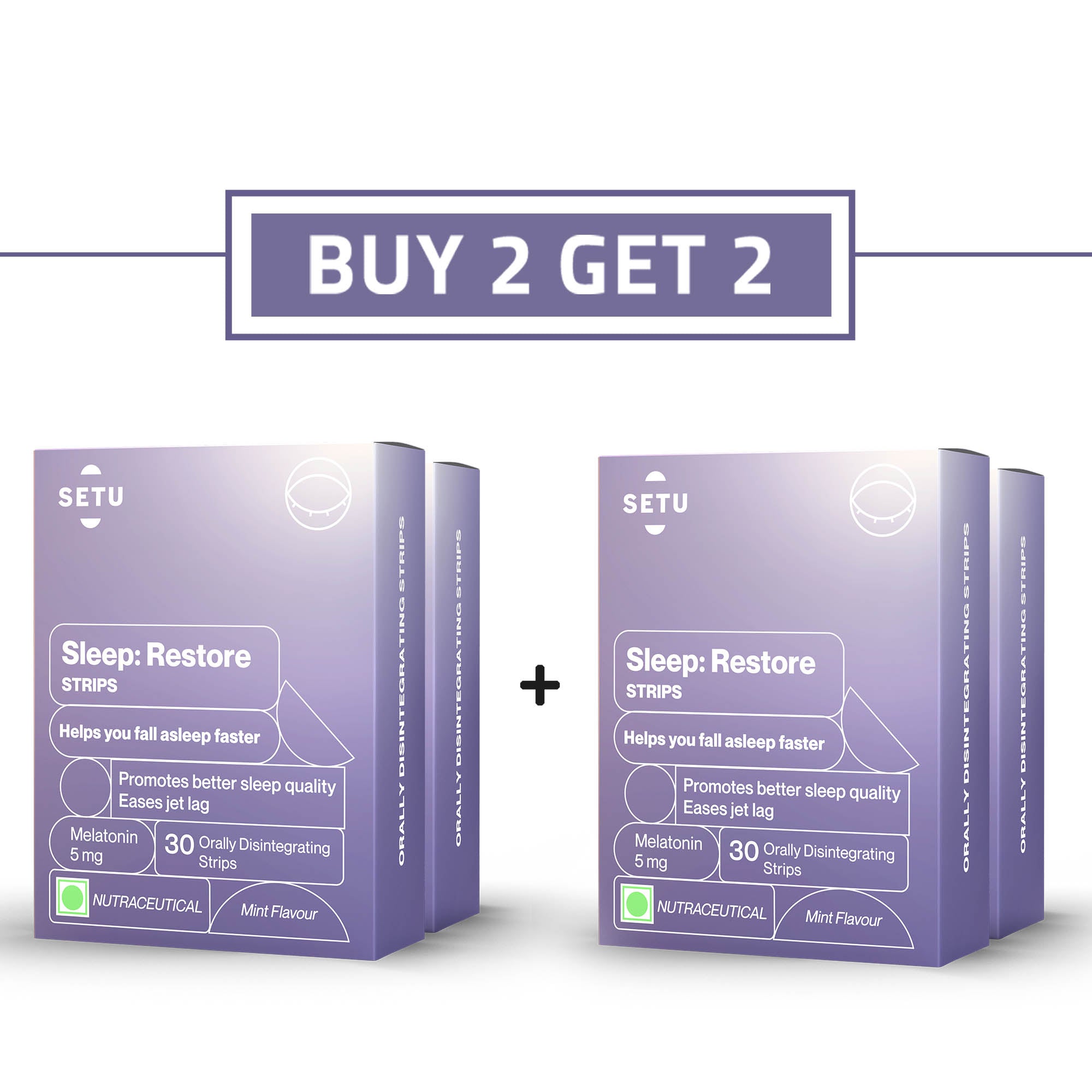 Setu Melatonin 5mg Sleep Restore Strips for Improved Sleep Setu.in